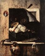 GIJBRECHTS, Cornelis Still-Life with Self-Portrait fgh oil painting on canvas